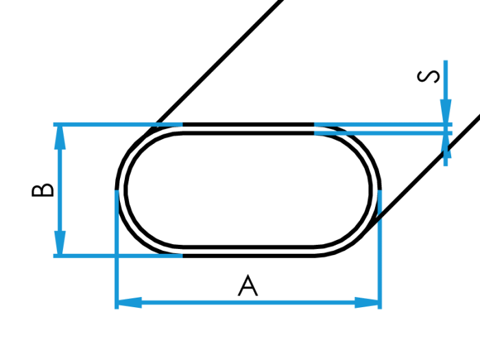 Rúra plochooválna ťahaná  - antikor - 17 240 (AISI 304)